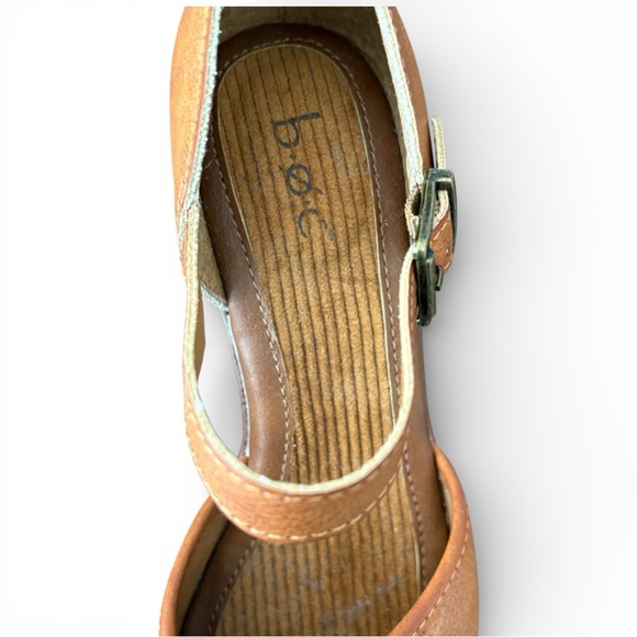NWOT BOC Tan Platform Mules with Strap - Picture 4 of 7